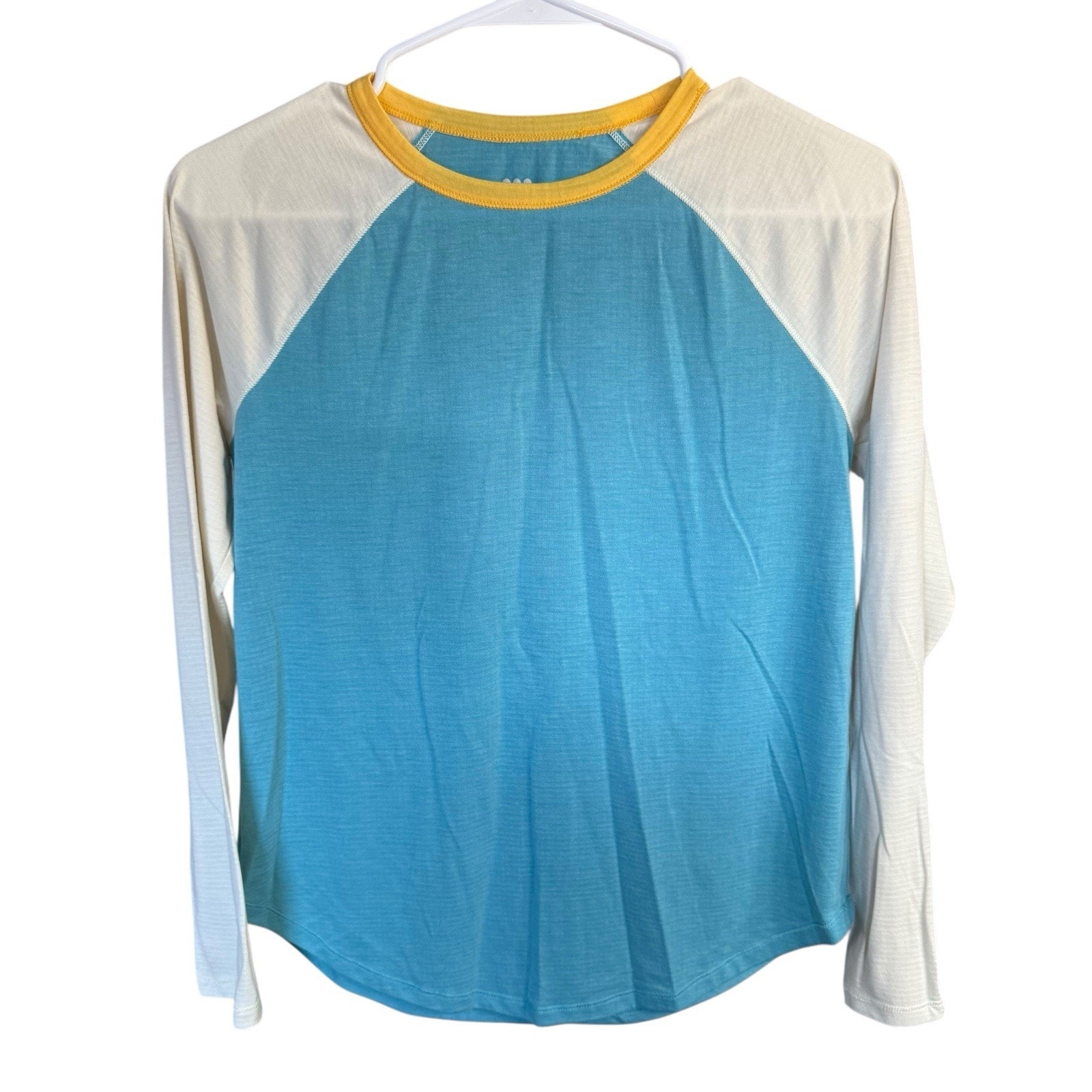 Title Nine Notton Raglan L/S Tee Women's Xs Blue Baseball Base Athleisure